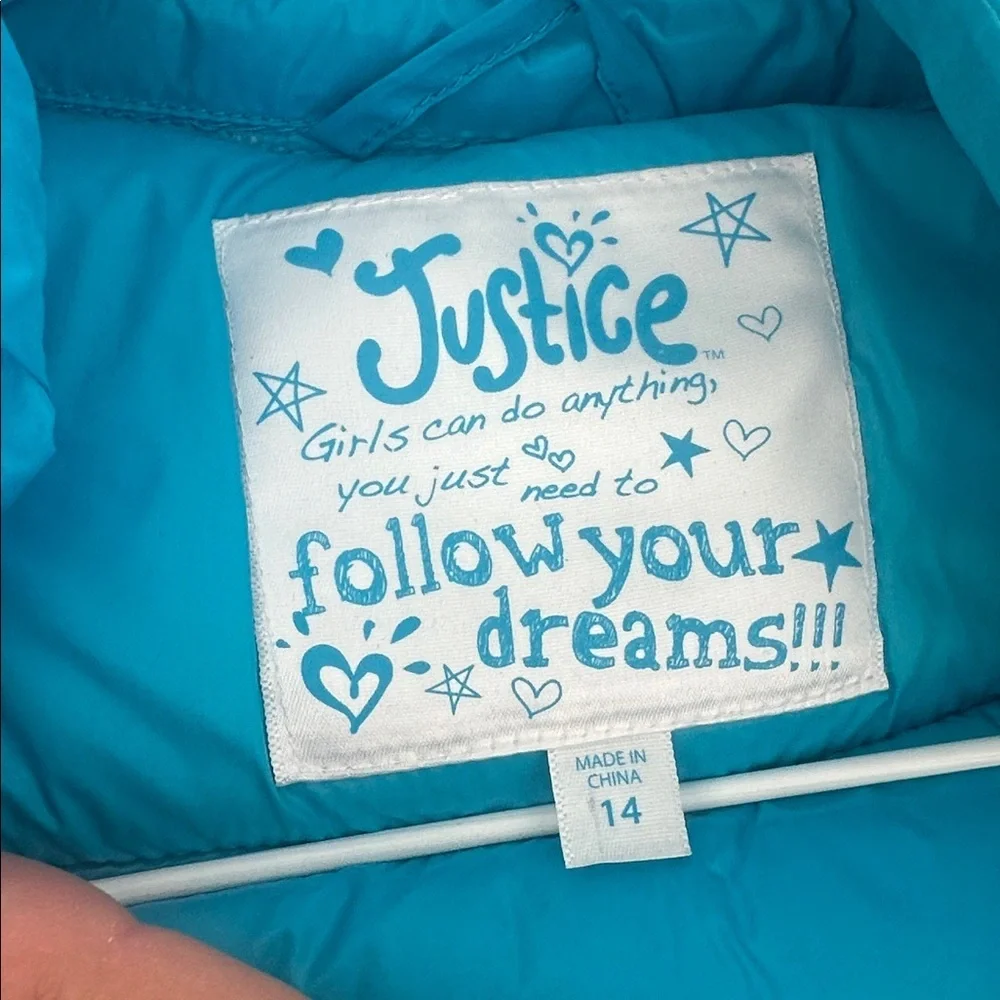 Justice teal puffer